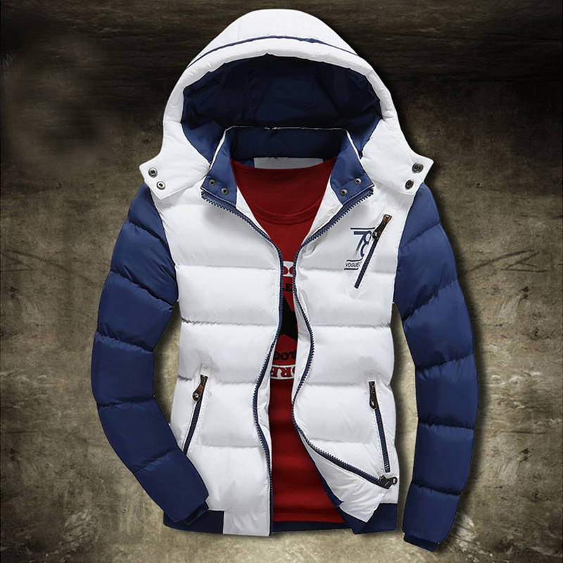 Wholesale- 2016 New Arrival Men Jacket Warm cotton coat mens casual hooded jackets Handsome Outwear thicking Parka Plus size M-XXXL Coats