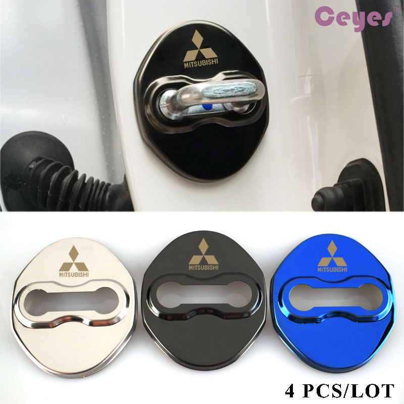 Car logo emblems badge auto door lock cover case for Mitsubishi asx lancer 9 10 l200 Door lock protector accessories Car Styling от DHgate WW
