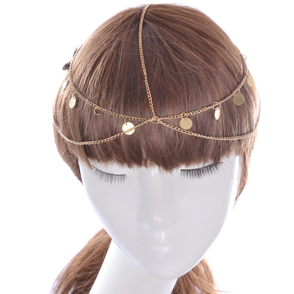 Fashion Gold Sequined Retro Jewelry Bridal Headbands Bridal Wedding Hair Headpieces Wedding Headpieces Accessories for Women Cheap