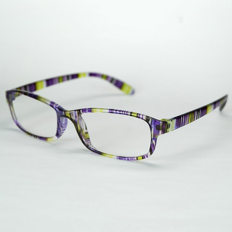TheCheap Comfortable Reading Glasses Simple Colorful Stripe Plastic Frame With Power Lenses Hyperopia Eyeglasses 7 Colors Mixed Wholesale