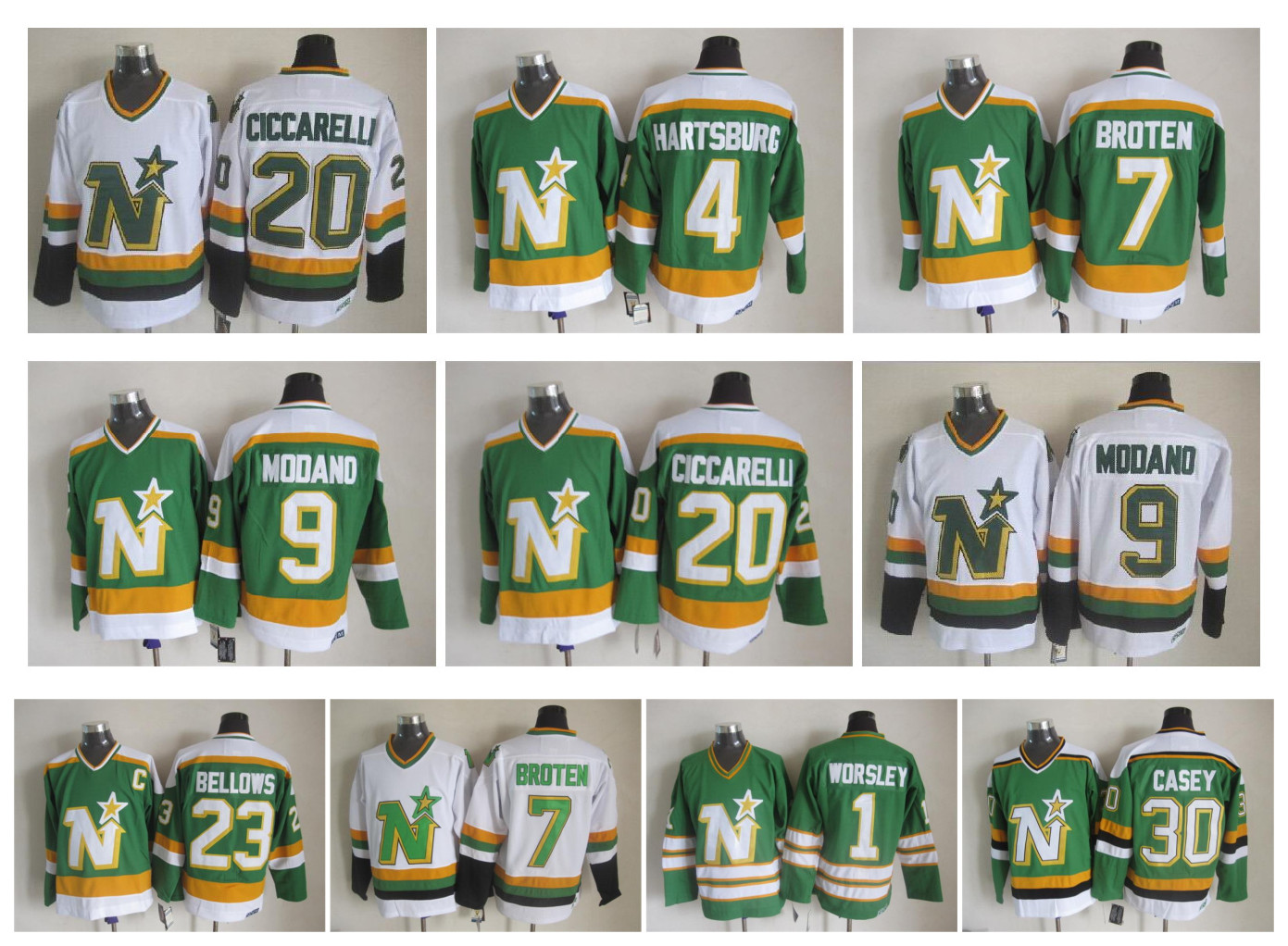 Minnesota North Stars 4 Hartsburg 7 Neal Brote 9 Mike Modano 11 J.P. PARISE , Ciccarelli 23 Bellows Worsle 30 CASEY Vintage Hockey Jerseys, Gold
Minnesota North Stars 4 Hartsburg 7 Neal Brote 9 Mike Modano 11 J.P. PARISE , Ciccarelli 23 Bellows Worsle 30 CASEY Vintage Hockey Jerseys, Gold