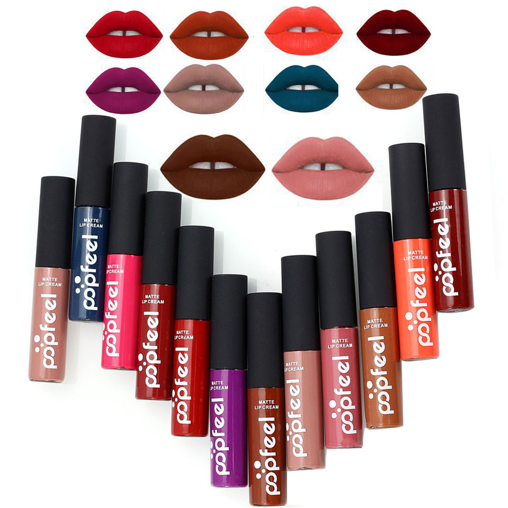 12 Colors Tint liquid Lipstick Matte Lip Gloss Red Velvet Waterproof Long Lasting Lipgloss Sexy Lipstick Tattoo Makeup