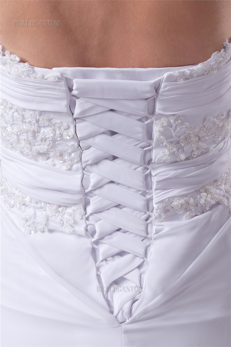 newest elegant real photo sweetheart chiffon wedding dresses aline beaded plus size wedding party bridal gowns bm40