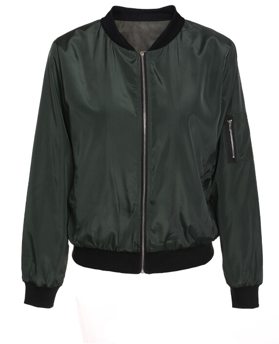 2016 Autumn and Winter New Womens Classic Quilted Jacket Short Padded Bomber Jacket Coat Short Outerwear