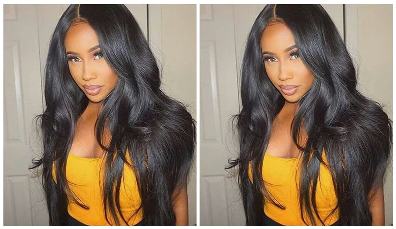 13x4 wig long straight 180% density lace front human hair wigs for black women pre plucked 360 lace frontal