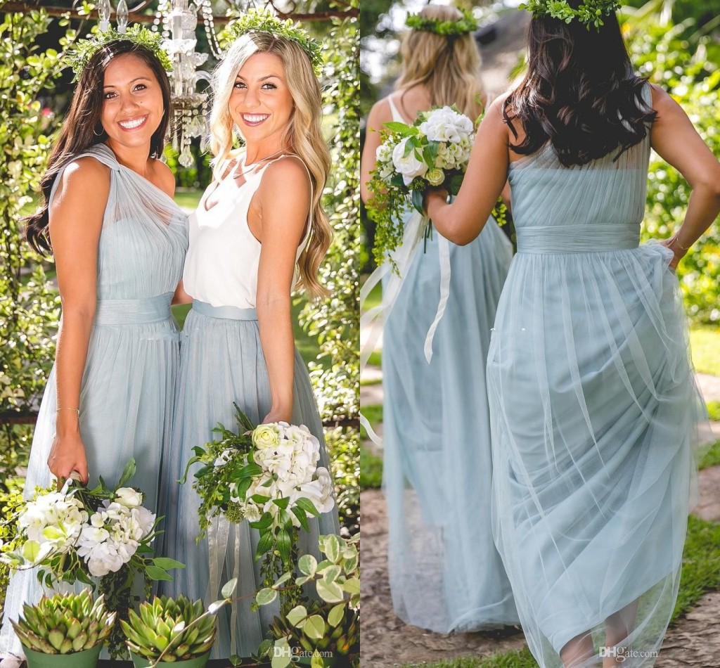 Maxi Dusty Blue Tulle Bridesmaid Dresses One Shoulder Floor Length Maid Of Honor Forest Wedding Party Wear Cheap Hot Sale
Maxi Dusty Blue Tulle Bridesmaid Dresses One Shoulder Floor Length Maid Of Honor Forest Wedding Party Wear Cheap Hot Sale