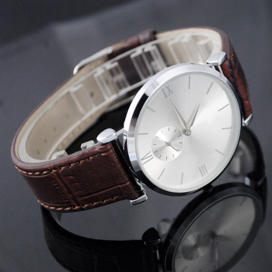 Popular Top Brand Watches Men Leather strap Date Calendar quartz wrist Watch Small dial can work AR3633-3, Slivery;brown
Popular Top Brand Watches Men Leather strap Date Calendar quartz wrist Watch Small dial can work AR3633-3, Slivery;brown