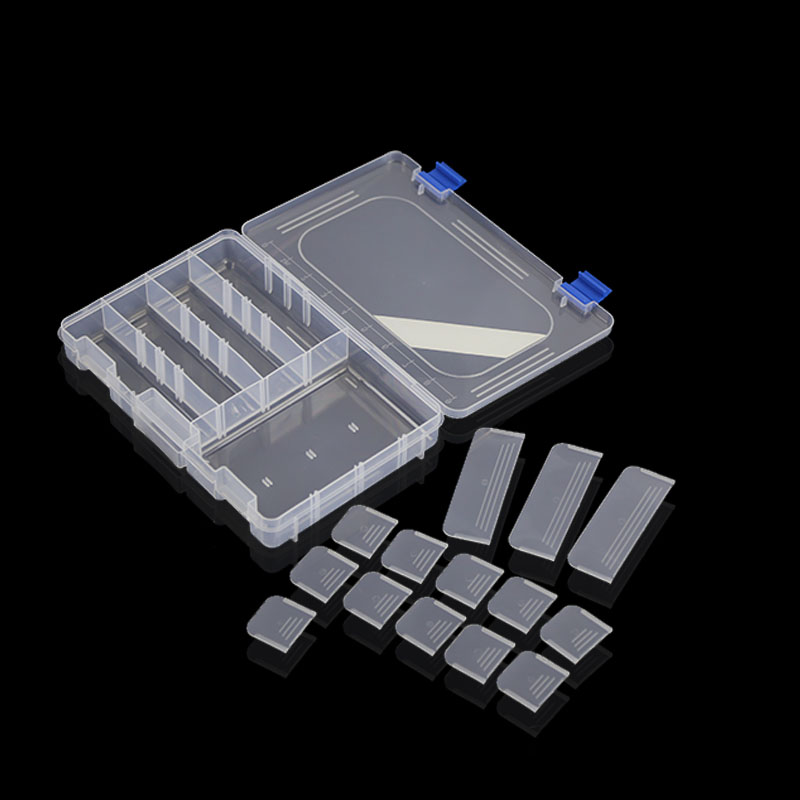 transparent grid PP storage box Category Sealed bin Home case office Chip box part Removable jewelry tool box