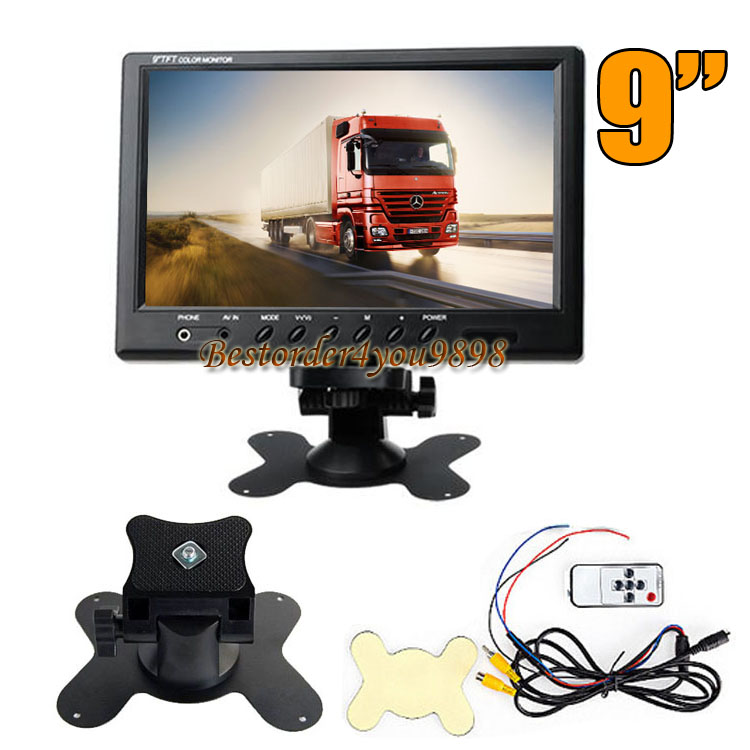 9" TFT LCD Car Rear View Screen Monitor For Reversing Parking Backup Camera Bus Truck DVD VCD 12V-24V