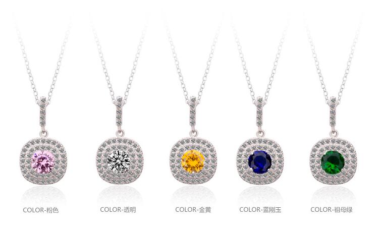Stunning Sterg Sier White Sapphire Necklace for Women