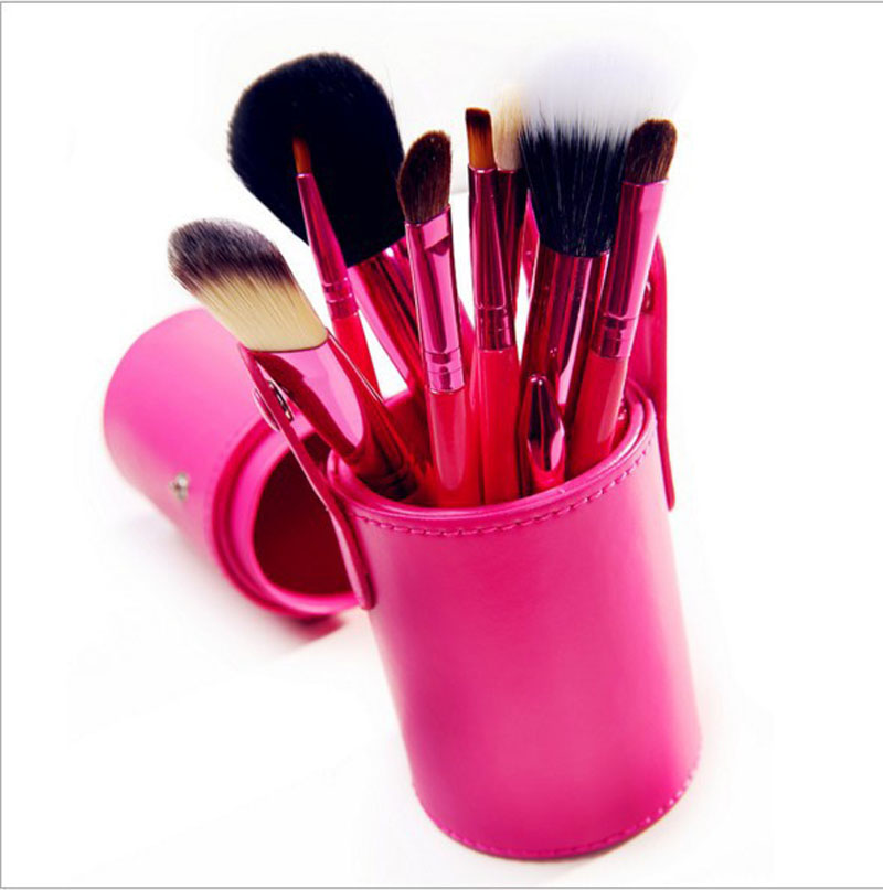 12pcs/lot Makeup Tools Brushes Fashional Cosmetic Brush set kits Tool 5 Colors Facial Make up brushes with Cup Holder Case ZA2032