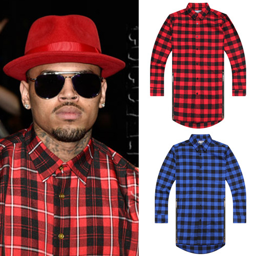 Wholesale- Hip hop mens dress shirt plaid shirts Long sleeve men shirts man extended red and black plaid shirt bluemen camisa masculina, Short
Wholesale- Hip hop mens dress shirt plaid shirts Long sleeve men shirts man extended red and black plaid shirt bluemen camisa masculina, Short