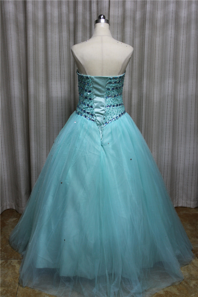2017 Sexy Crystal Ball Gown Quinceanera Dresses with Beading Sequined Tulle Lace Up Sweet 16 Dresses Vestido Debutante Gowns BQ03