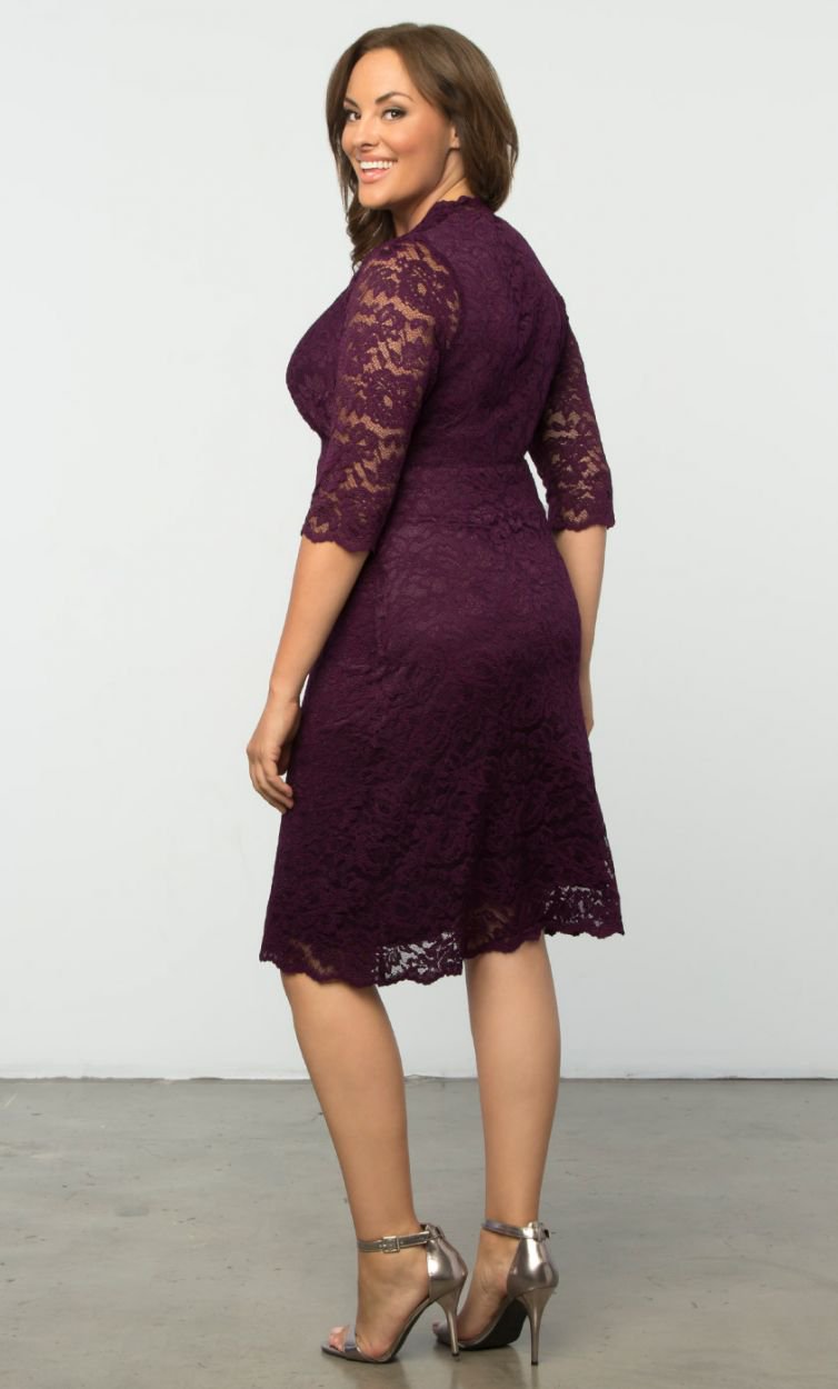 Plus Grape Size Lace Country Bridesmaids Dresses V Neck Long Sleeves Wedding Guest Dress A E Knee Length Maid Of Honor Gowns
