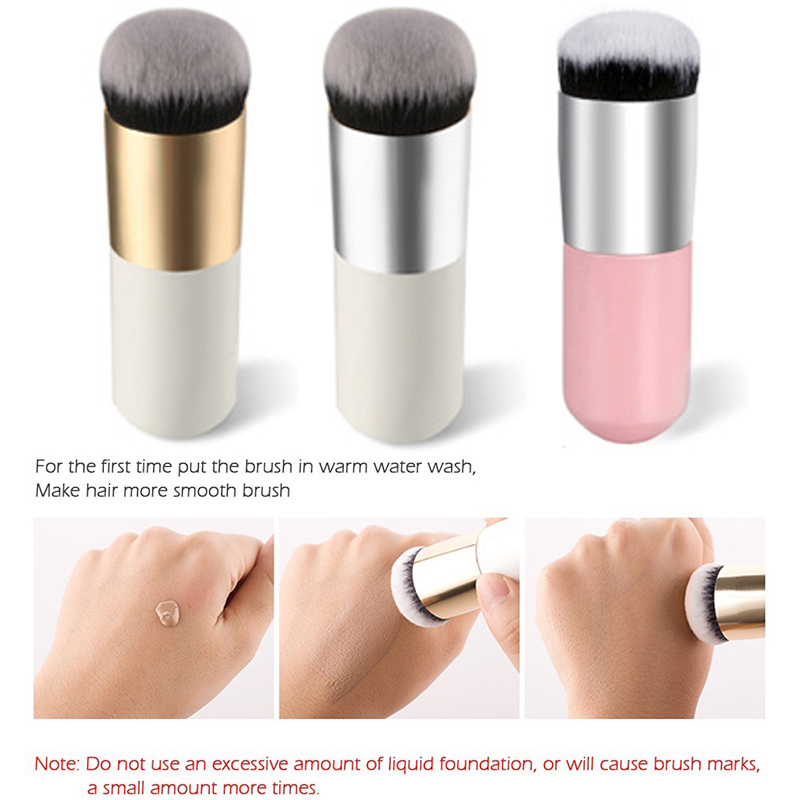 Professional Liquid Foundation Brush Wood Handle Beauty Kabuki Brush Flat Synthetic Hair Makeup Brushes Free Shipping