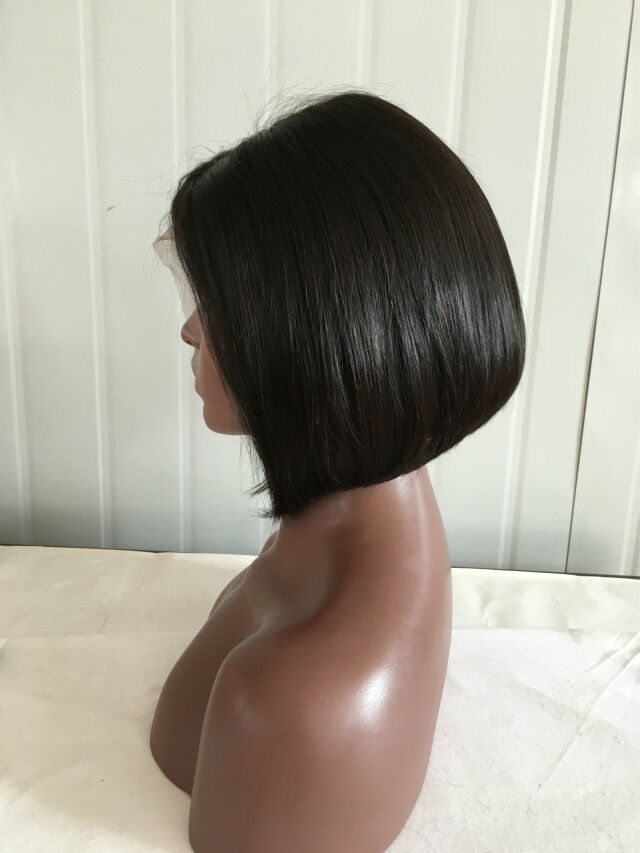 Top Quality 150% Cheap Glueless BOB Wigs Full Lace Human Hair Wigs For Black Women Straight Virgin Peruvian Hair Lace Front Wigs