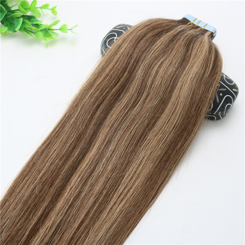 #4 #27Seamless Tape In Human Hair Extensions Ombre PU Tape Hair 100g 40pcs set 14 to 24 inch Ombre Hair Piano Colored Hairstyle