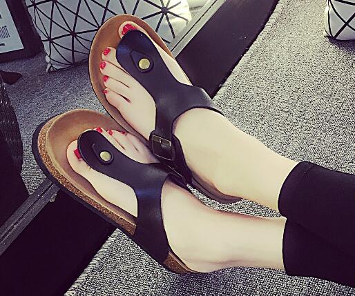 Beach Shoes Flip Flops Summer Cork Slipper Woman Flat Sandals Antiskid Slippers Beach Casual Cool Slipper 2pcs/pair OOA1674