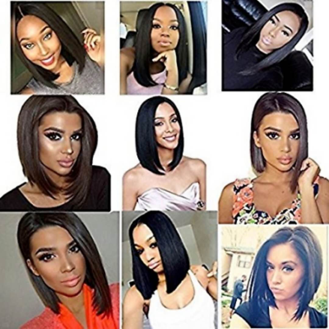 8inch bob short Human Hair Wig for black women bobby blunt cut straight full lace front wigs diva1 - view 9