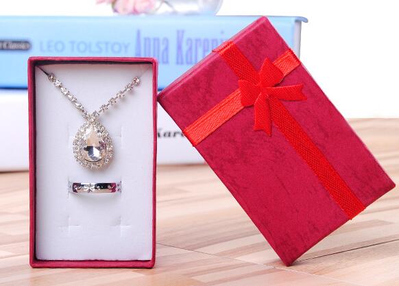 Assorted Colors Jewelry Sets Display Box Necklace Earrings Ring Box 5*8 Packaging Gift Box G400