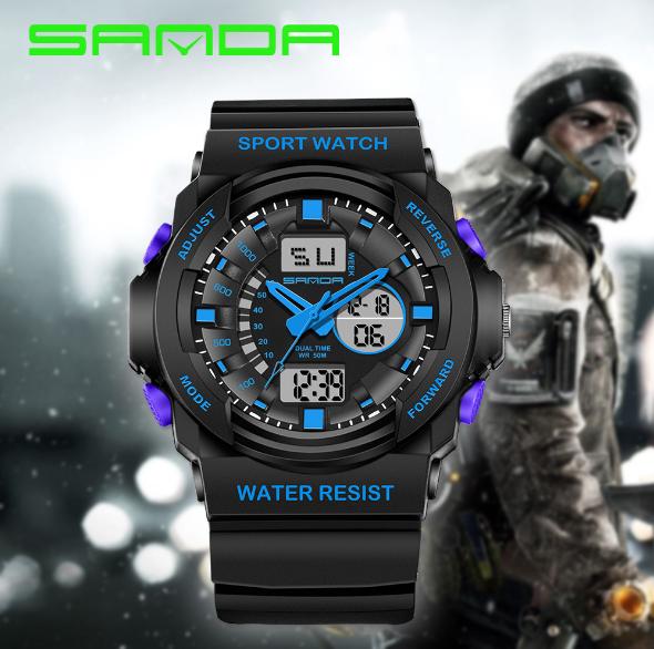 Brand sanda Watch Men explosion models dual display sports climbing electronic watch LED luminous multi-function watch, Red
Brand sanda Watch Men explosion models dual display sports climbing electronic watch LED luminous multi-function watch, Red