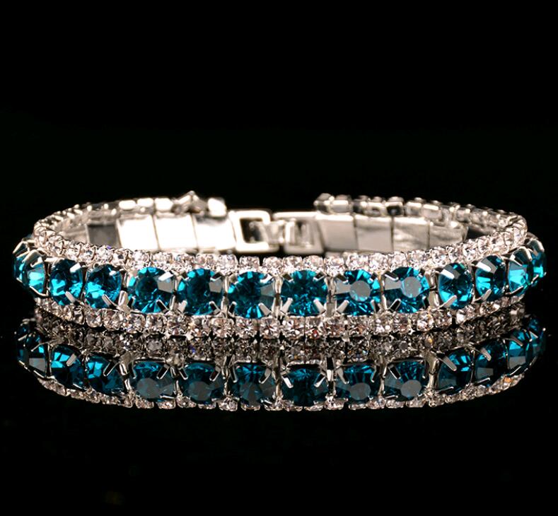 Elegant Women's Crystal Rhinestone Tennis Bracelet - Colorful Varieties of High-Quality Jewelry