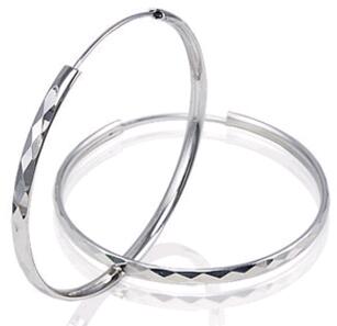 Fashion Exaggerated Big Circle Earring 1pcs 925 Solid Sterling Silver Huggies Hoop Earrings White Gold Plated Jewelry