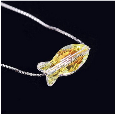 925 Sterling Silver Aurora of Sugar Austrian Crystal Necklace Accessories Pendant Chocker Spring, Summer, Clavicle, Short Chain Free Shippin