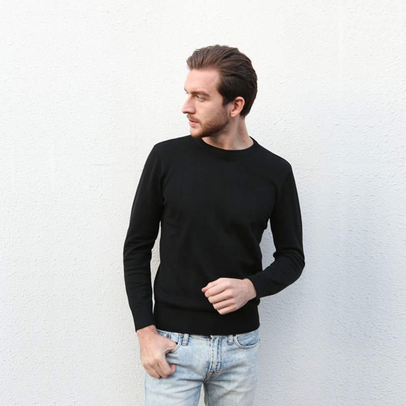 Wholesale 2024 new best-selling high-end casual fashion round neck men's polo sweater brand 100% cotton pullover men's sweater free shipping