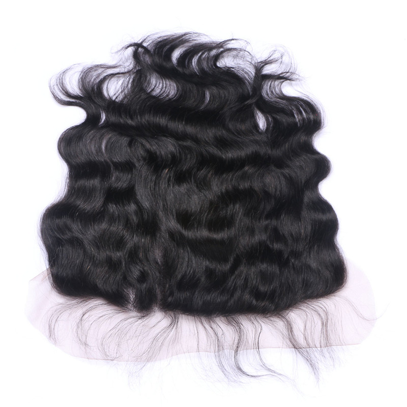 13x6 Ear to Ear Lace Frontal Closure With Bleached Knots Natural Color 1B Brazilian Body Wave Human Remy Hair Extensions