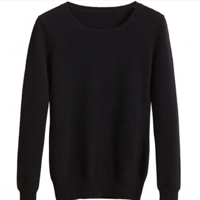Women's Casual Full Sleeve Solid O-Neck Cashmere Blend Sweaters Spring Autumn Winter Female Warm Knitted Pullovers