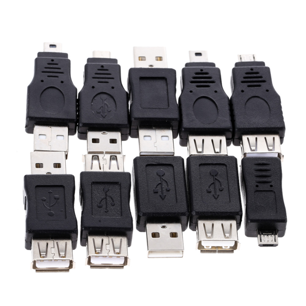 

10 Type USB 2.0 Male to Micro USB Female to Mini Male B M/F V3 V8 Adapter Connector OTG Converter Coupler Adaptor Extention 5P 5PIN 5 PIN