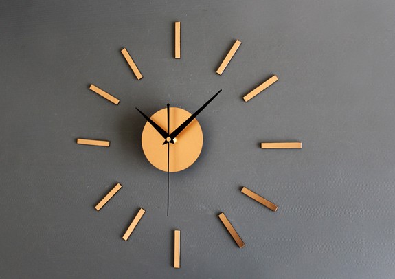 High-grade metal texture DIY hanging watch fashion creative combination clock self-adhesive clock earth Hao gold diy bell