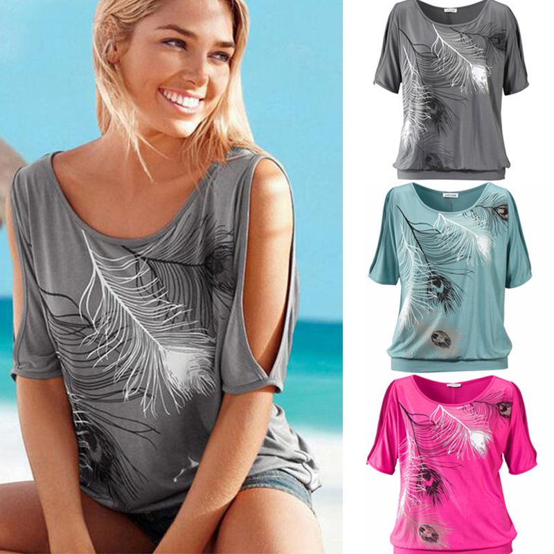 2020 Summer Feather T-shirts Women Feather tshirtsPrint Short Sleeve Off Shoulder Round Neck Loose Blouse Feminino Shirt, Black
2020 Summer Feather T-shirts Women Feather tshirtsPrint Short Sleeve Off Shoulder Round Neck Loose Blouse Feminino Shirt, Black