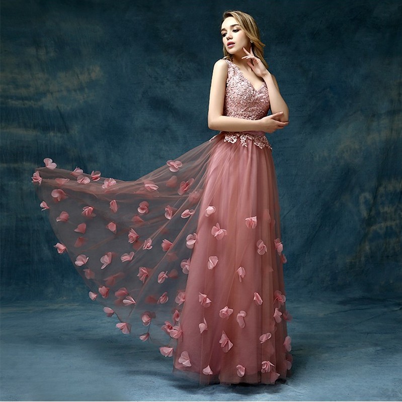 cheap elegant long beautiful v neck formal evening dresses 2017 dubai kaftan a line lace flower floor length mother of the bride prom party