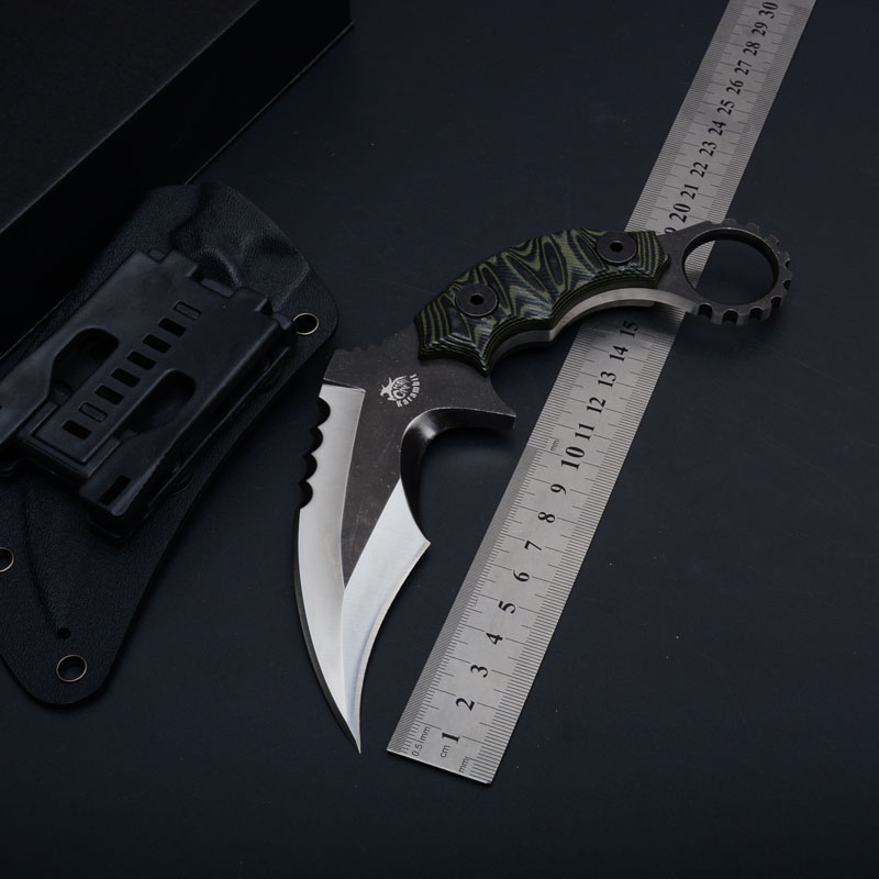 2017 The One Claw Karambit D2 Fixed Blade Knife G10 Handle Outdoor Tactical Camping Hunting Survival Pocket Knife Collection Gift EDC Tool
2017 The One Claw Karambit D2 Fixed Blade Knife G10 Handle Outdoor Tactical Camping Hunting Survival Pocket Knife Collection Gift EDC Tool