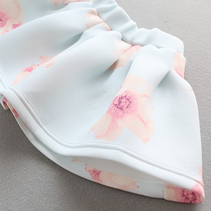 Wholesale- Korean Autumn Kids Clothes Baby Girl Floral Long Sleeve T-shirt + Skirt Fashion Girls 2 Pcs Set Children Clothing