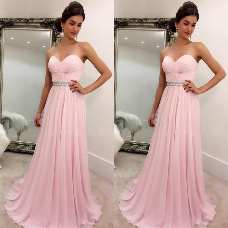 Cheap Pageant Dresses Pink Chiffon Prom Dressess Ruched Top Sweetheart Sleeveless Crystals Long Formal Evening Party Gowns Sweep Train, Champagne
Cheap Pageant Dresses Pink Chiffon Prom Dressess Ruched Top Sweetheart Sleeveless Crystals Long Formal Evening Party Gowns Sweep Train, Champagne