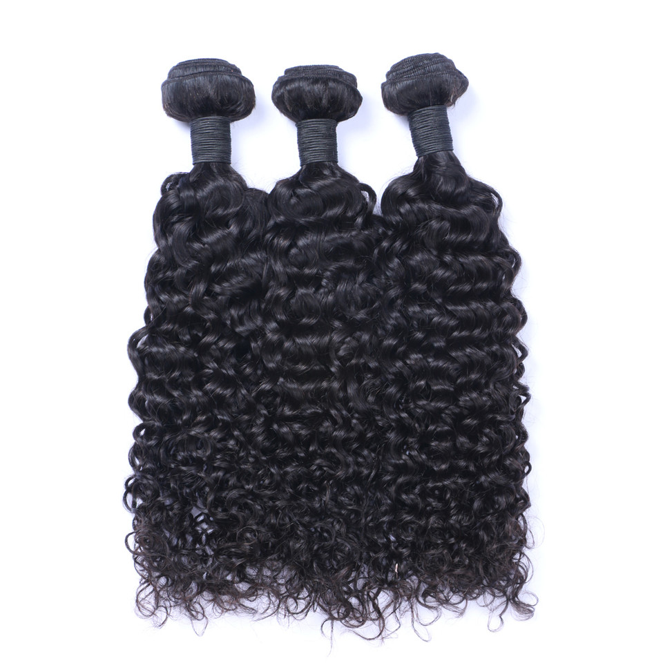 Free shipping Unprocessed Indian Human Remy Virgin Jerry Curly Weaves Hair Extensions Natural Color 100g/bundle Double Wefts 3Bundles/lot