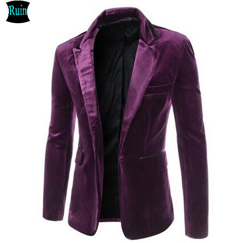 Wholesale- Ruin 2017 new arrival Fashion casual blazers velvet men's clothing suit slim fit Wine red male blazer jackets Black Purple, White;black
Wholesale- Ruin 2017 new arrival Fashion casual blazers velvet men's clothing suit slim fit Wine red male blazer jackets Black Purple, White;black