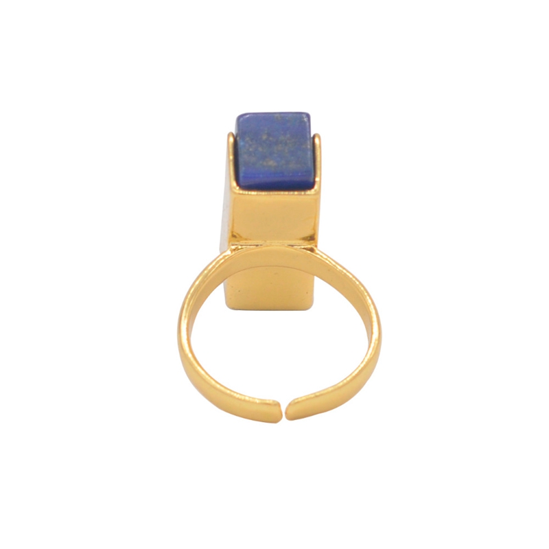 2017 Top Quality Fashion Jewelry Stainless Steel Lapis Lazuli Natural Stone Ring For Men Birthday Gift wholesale