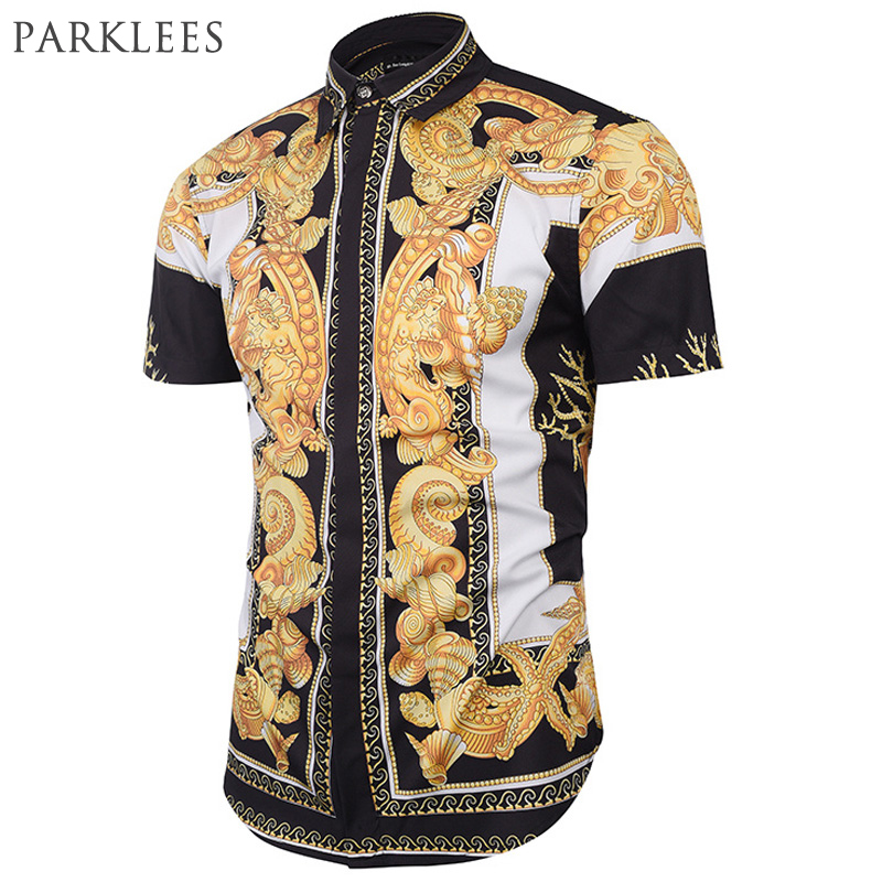 Wholesale- Fashion Printing Shirt Men 2017 Summer New Short Sleeve Chemise Homme Casual Slim Fit Mens Dress Shirts Camisa Masculina XXXL
Wholesale- Fashion Printing Shirt Men 2017 Summer New Short Sleeve Chemise Homme Casual Slim Fit Mens Dress Shirts Camisa Masculina XXXL