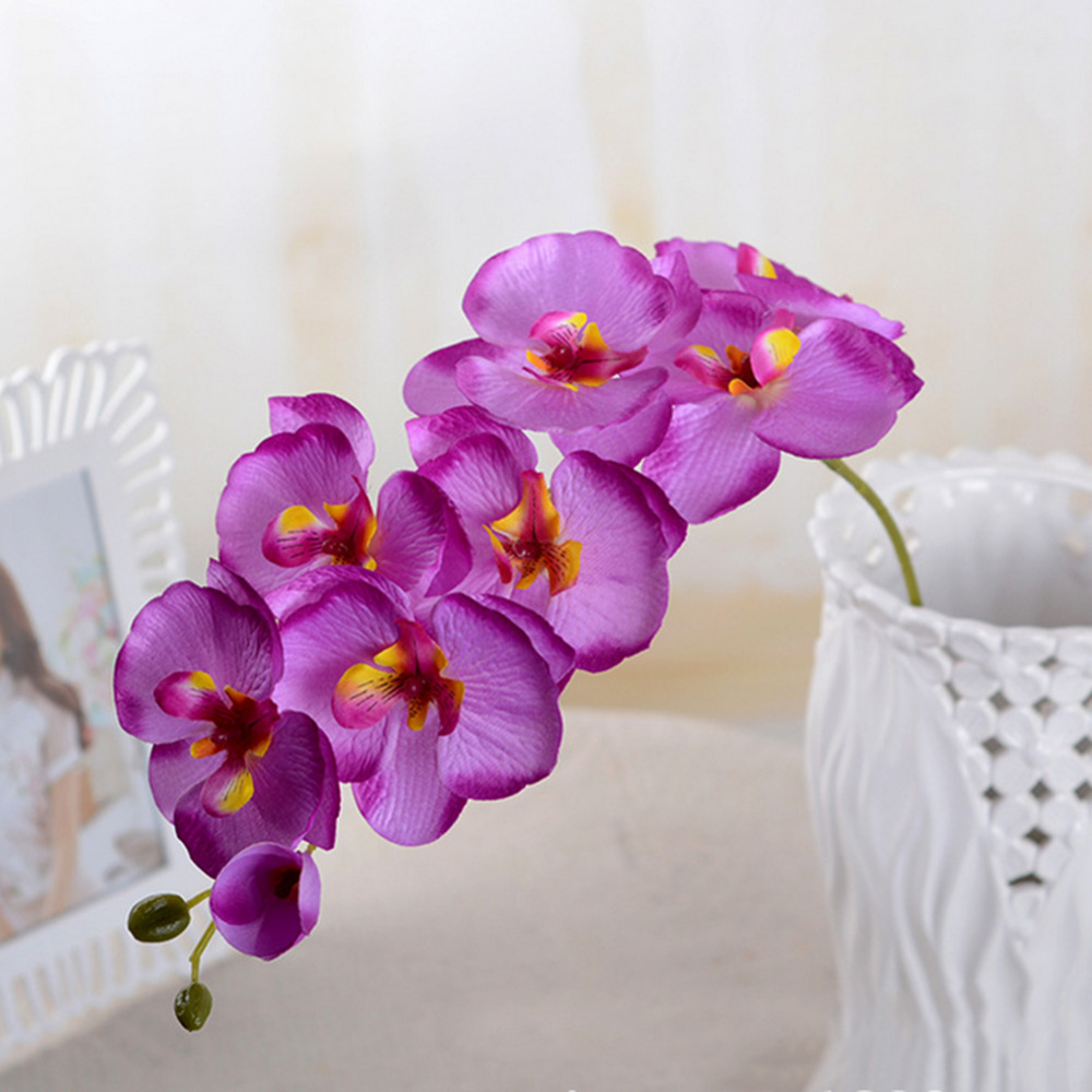Artificial Butterfly Orchid Silk Flower Bouquet Phalaenopsis Wedding Home Decor Fashion DIY Living Room Art Decoration
