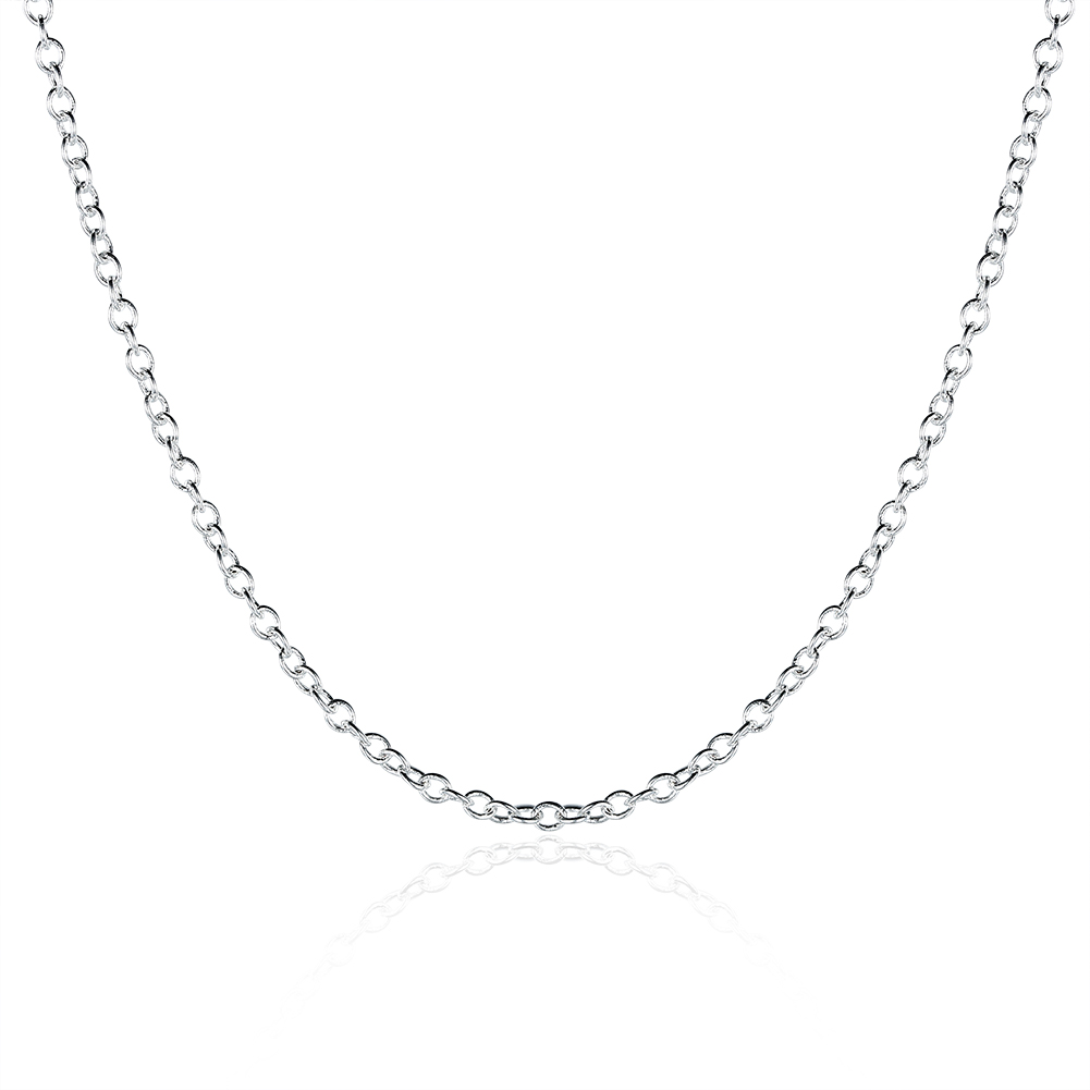 Fashion Jewelry Silver Chain 925 Necklace Rolo Chain for Women Link Chain 1mm 16 18 20 24 inch от DHgate WW