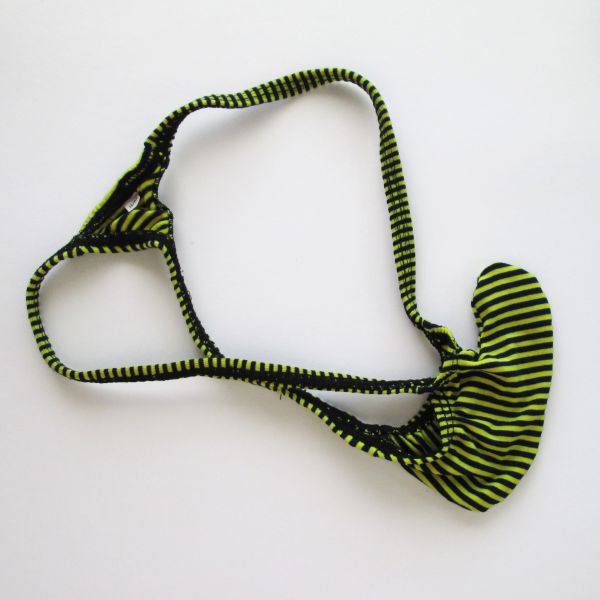 Mens Rocket Thong Bulge Low Rise string cotton poly spandex g495C narrow stripes poly cotton stripes