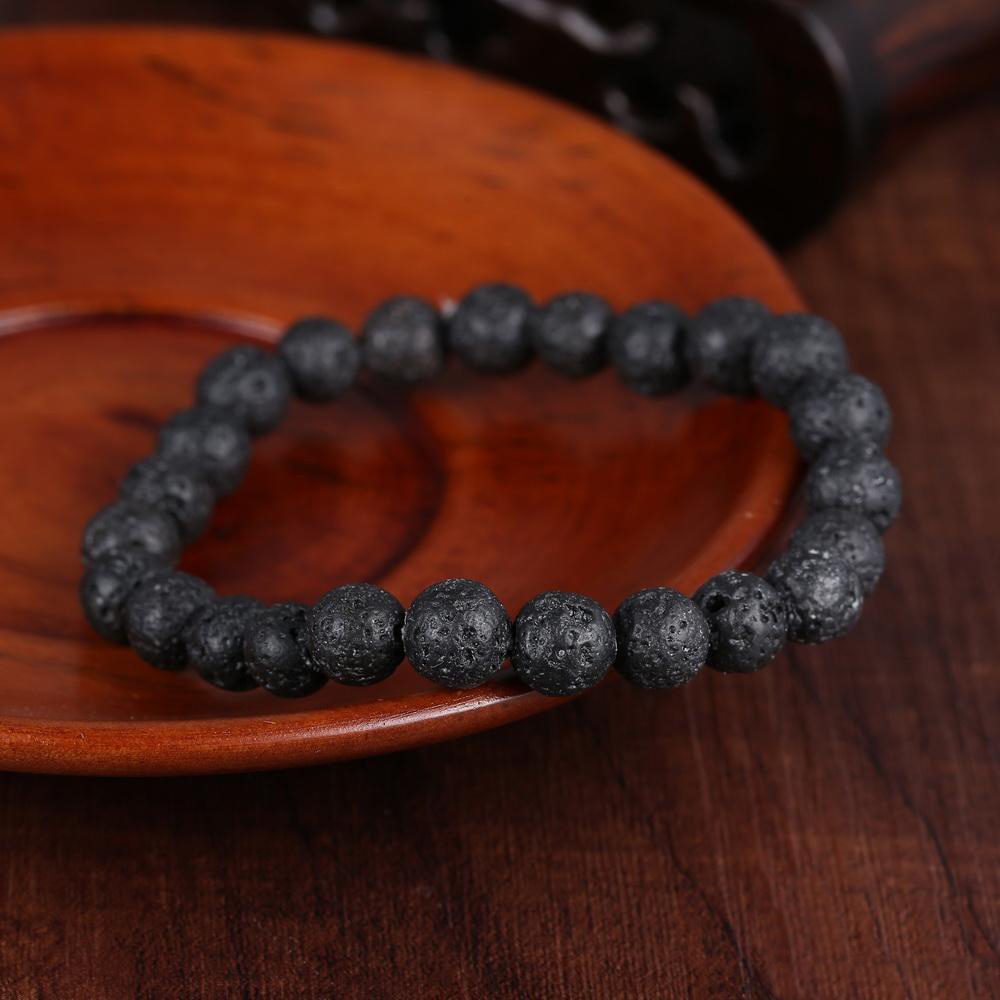 Handmade Diffuser Jewelry Anti-fatigue Lava Natural Stone Charms Bracelets Volcanic Rock Charm Bracelets Prayer Beads Bracelet
