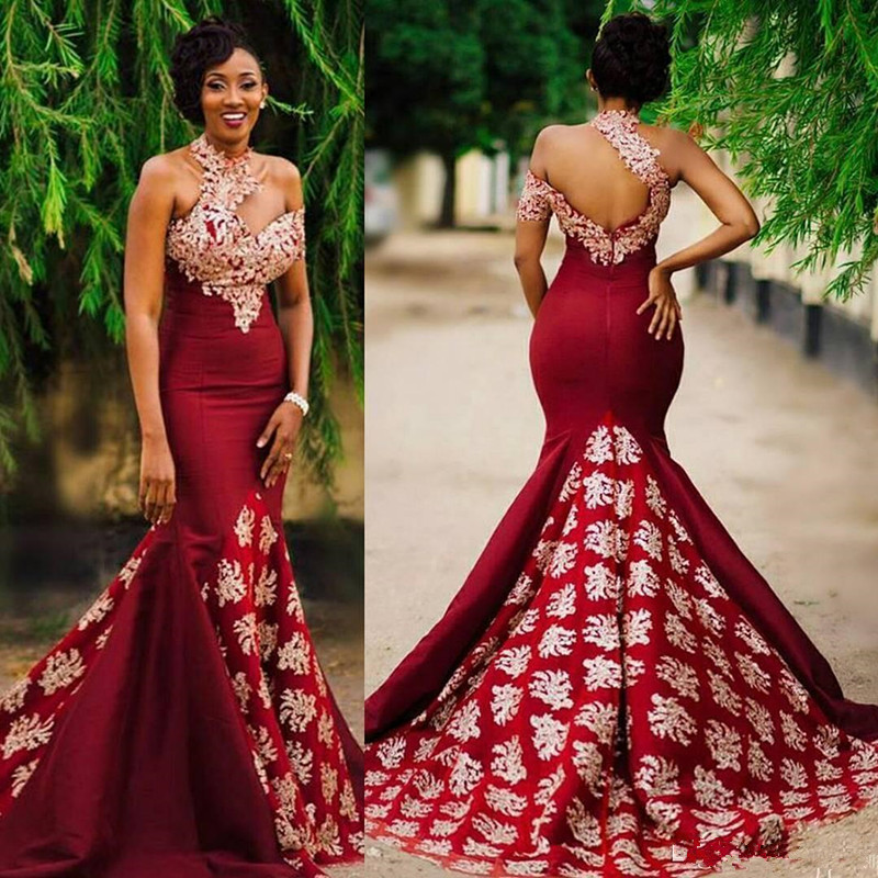 Aso Ebi Style Dark Red Sexy Mermaid Evening Pageant Dresses Modest Lace High Neck Backless Sweep Train Trumpet Africa Prom Party Gowns, Yellow
Aso Ebi Style Dark Red Sexy Mermaid Evening Pageant Dresses Modest Lace High Neck Backless Sweep Train Trumpet Africa Prom Party Gowns, Yellow