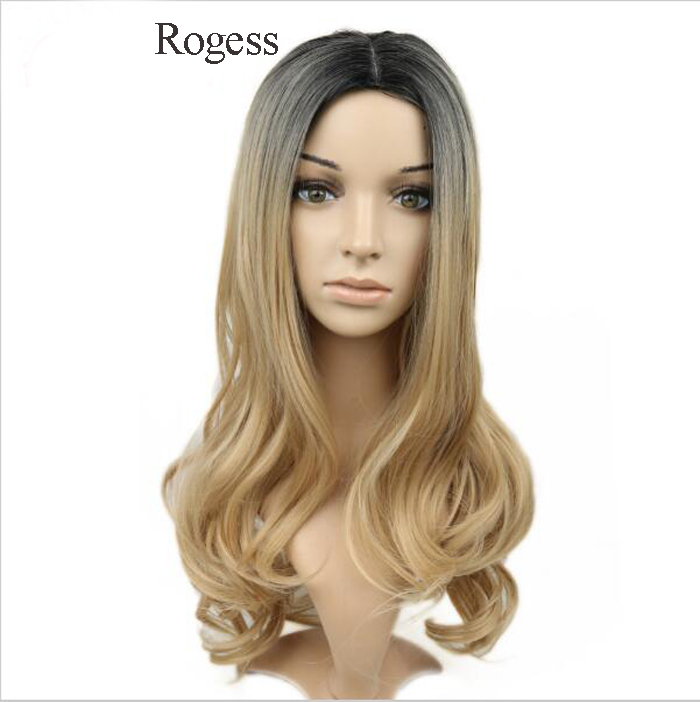 Fashion Ombre Blonde Womens Hair Long wave wig