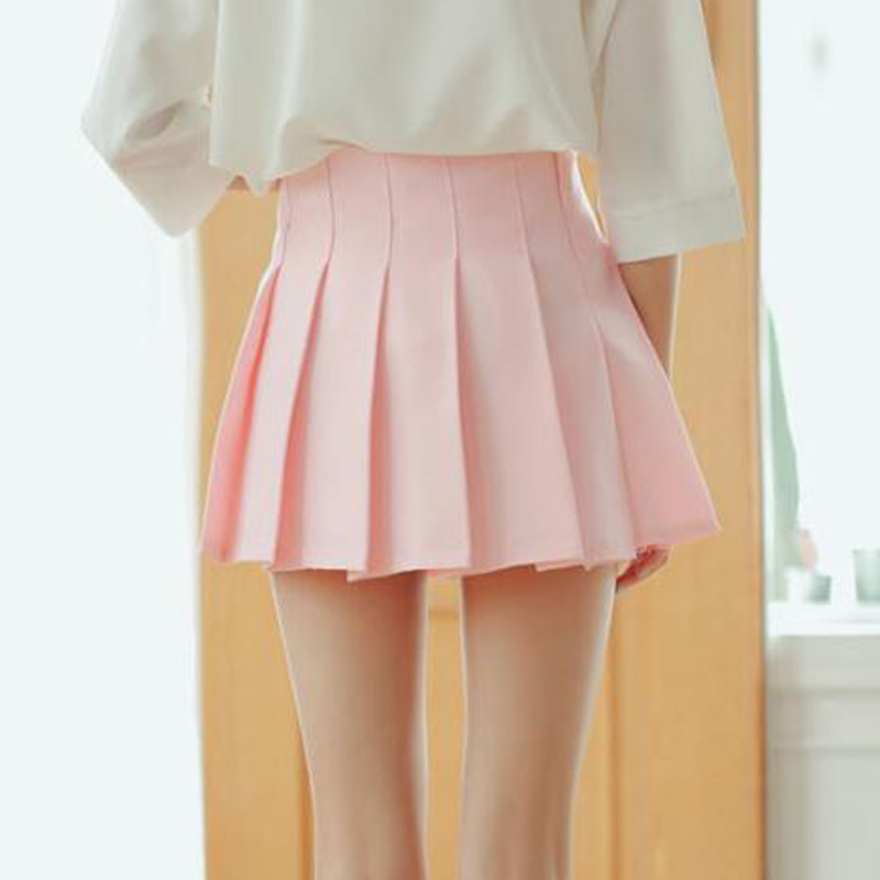 American School Style Fashion Women elegant half Pleated mini Skirts high waist casual girls skirts women leggings skirt