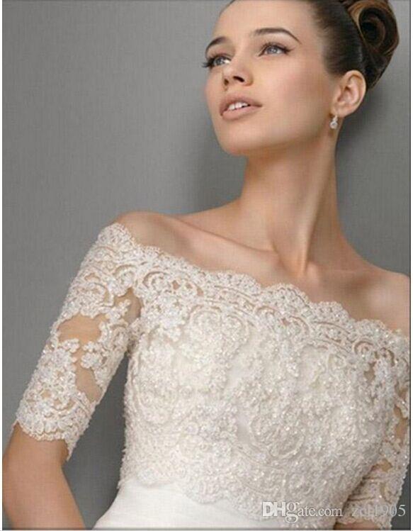 wedding bolero Lace Latest Design Elegant Bridal Bolero Jacket Half Sleeves Fast Shipping lace jacket bridal
